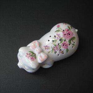 Vintage 1978 Avon Ceramic "Sleeping Pig" Pomander Potpourri Holder Brazil